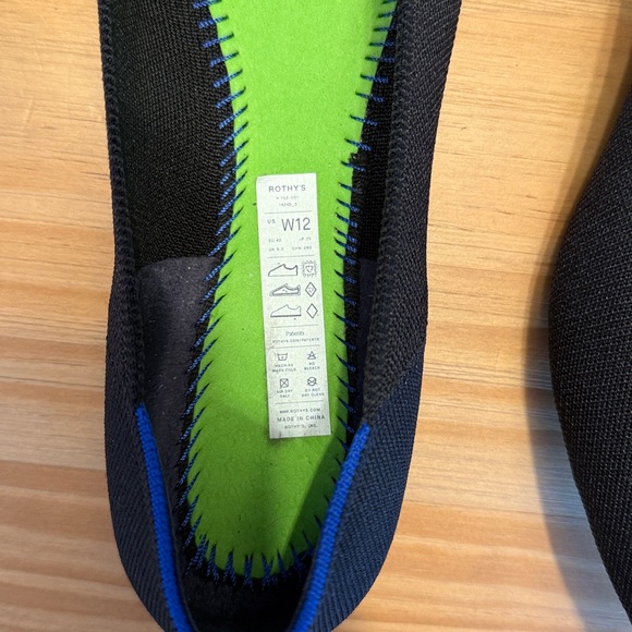 Rothy's The Point Ballet Flat Black Slip-On Lightweight Size 12 - Picture 14 of 14